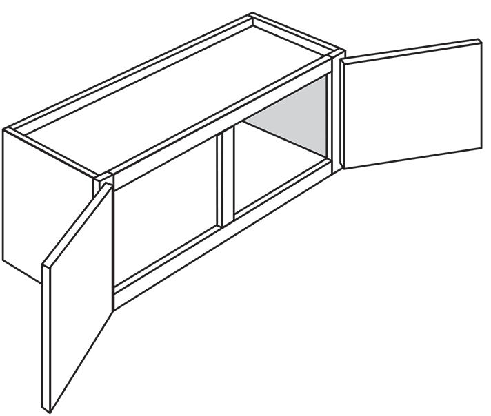 Springfield Slab Double-Door Wall Cabinet 36"W x 12"H