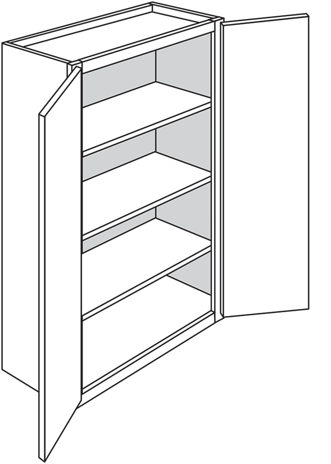 Springfield Slab Double-Door Wall Cabinet 30"W x 42"H