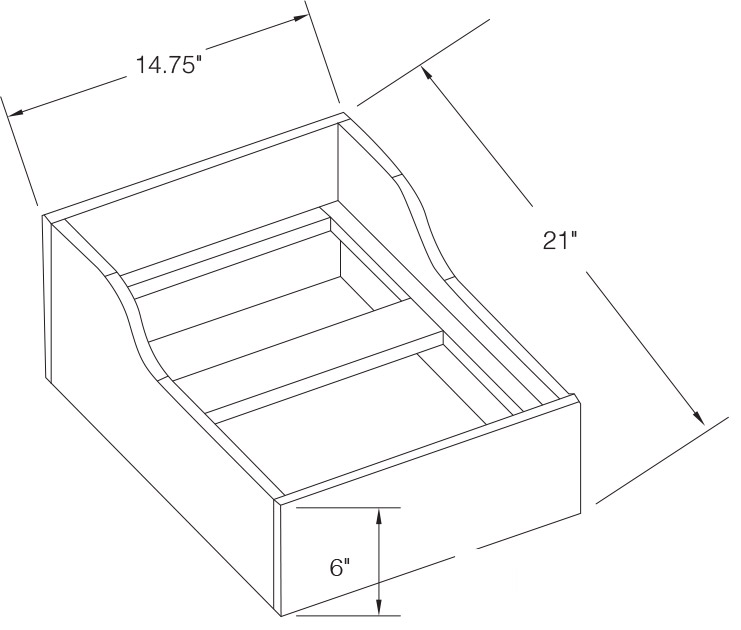 Trash Can Insert for 18&Prime;W Base Cabinet