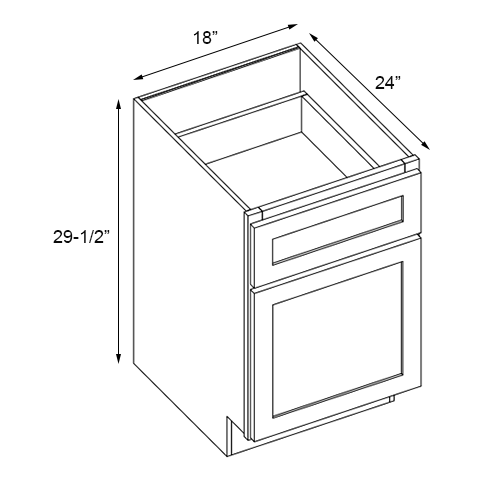 Florence Midnight Blue Desk Drawer Base - 18" W x 29.5" H x 24" D