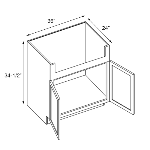 Weston Sand Shaker Double Door Farm Sink Base Cabinet - 36"W x 34-1/2"H