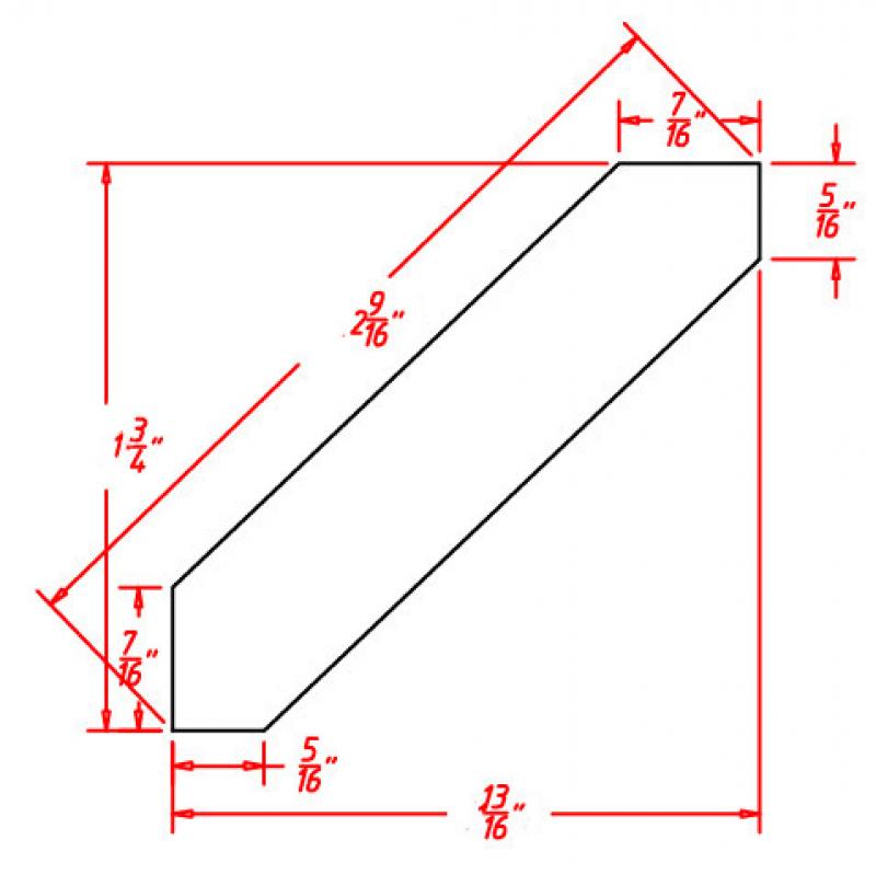 Cinder Shaker Crown Molding - 1 3/4"D X 96"L X 1 3/4"H