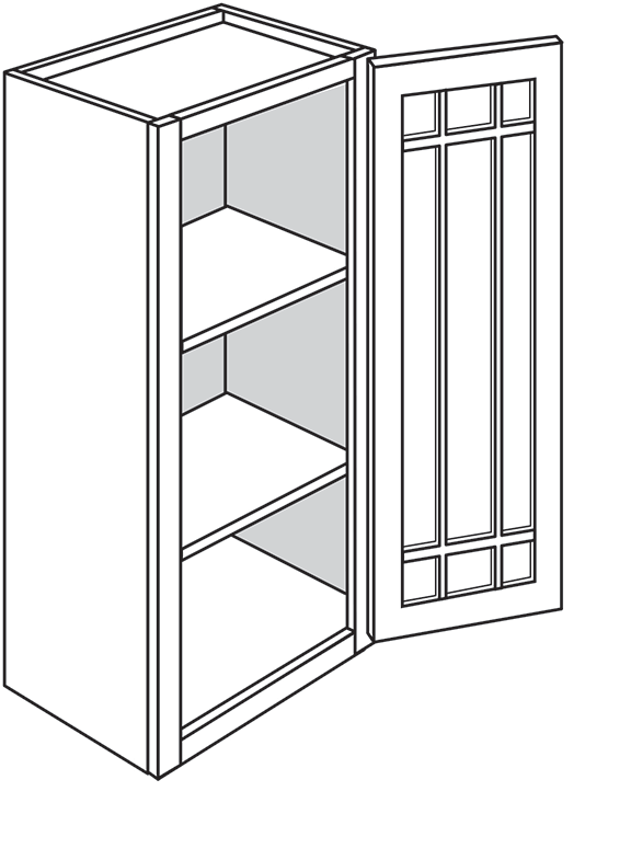 Radnor Shaker Prairie Glass Door 15"W x 36"H