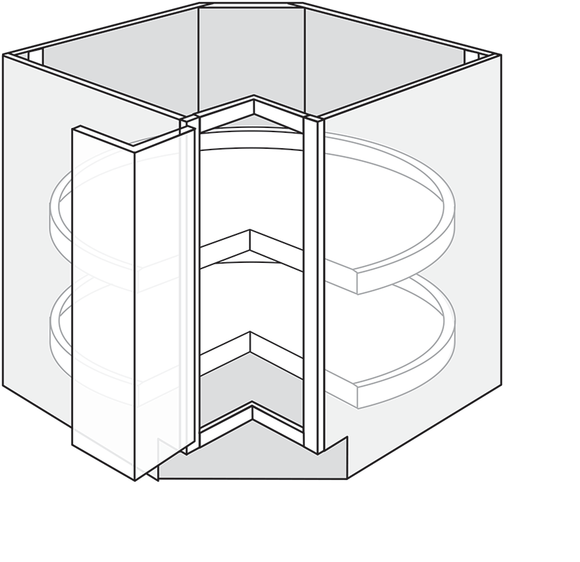 Springfield Shaker Single Bi-Fold Door Lazy Susan Cabinet 36"W