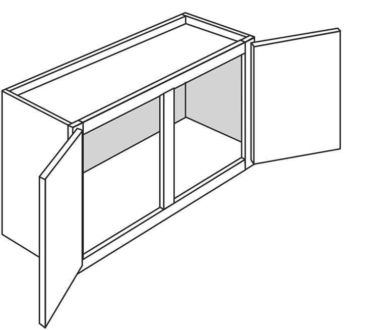 Devon Shaker Double-Door Wall Cabinet 36"W x 18"H