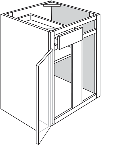 Devon Shaker Single Door Blind Base Cabinet 27"W