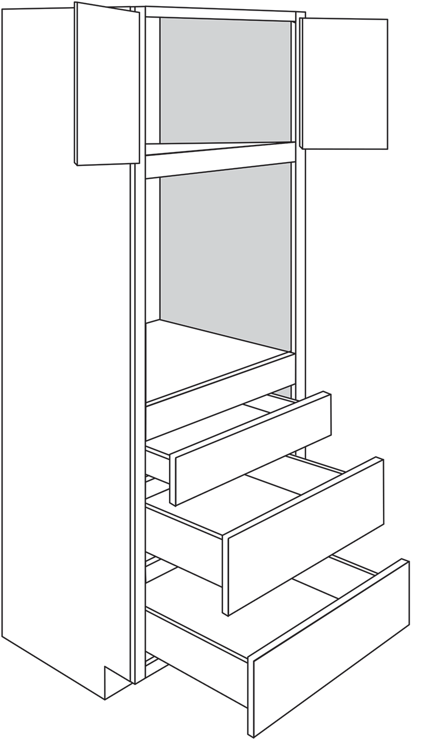 Newtown Slab Single Oven Cabinet 33"W x 84"H