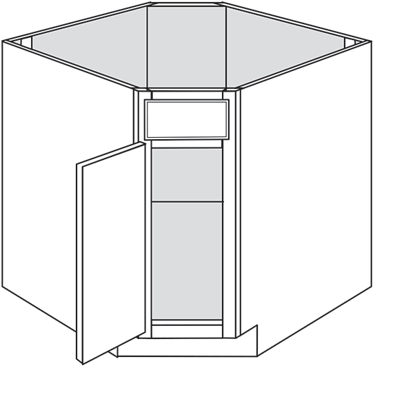 Gladwyne Raised Single Door Diagonal Sink Base Cabinet 36"W