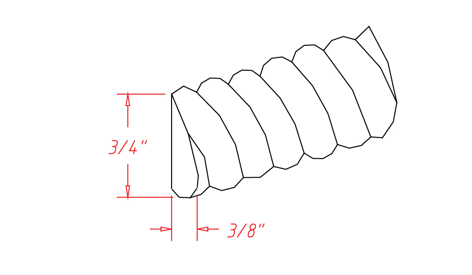 Frosted White Shaker Rope Molding - 3/8"D X 96"L X 3/4"H