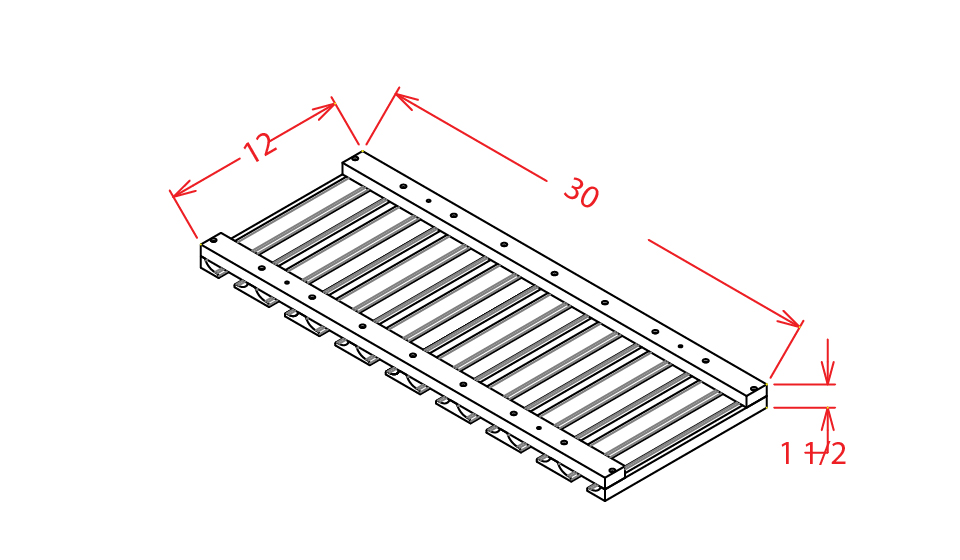 Frosted White Shaker Stem Wine Glass Holder - 30"W X 1-1/2"H X 12"D