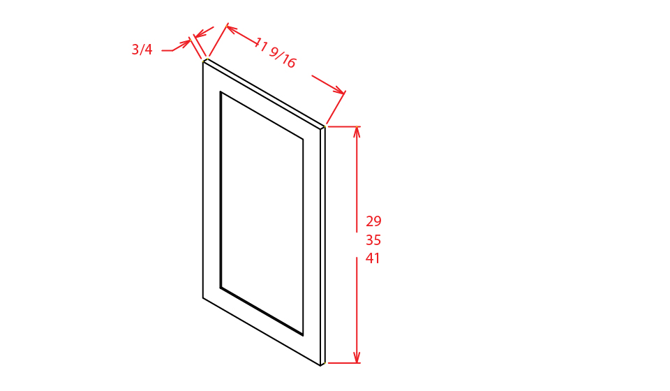 Frosted White Shaker Wall Decorative Door Panel - 11-1/2"W X 35"H