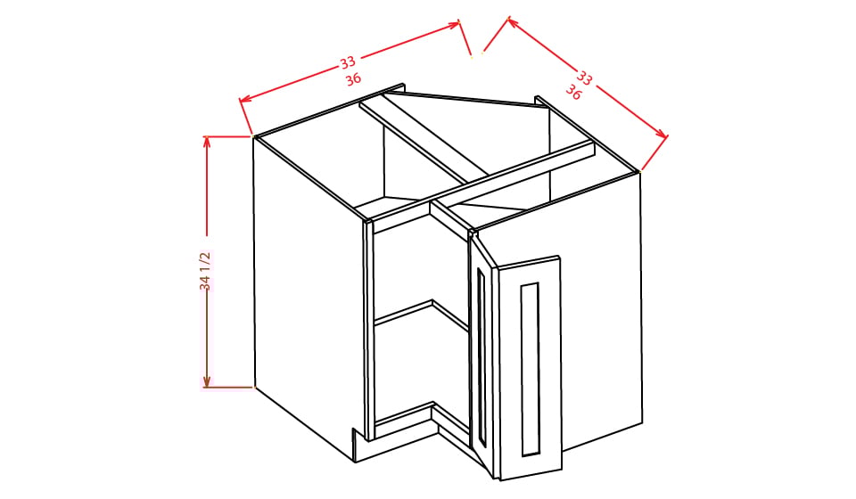 Cinder Shaker Lazy Susan Cabinet - 36"W X 34-1/2"H