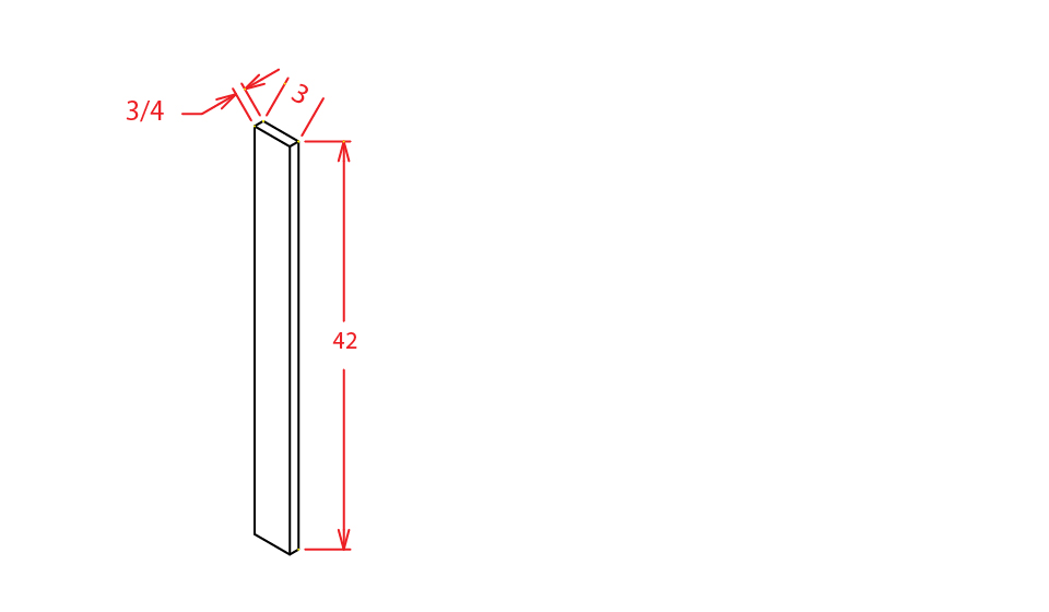 Cinder Shaker Wall Filler - 3"W X 42"H