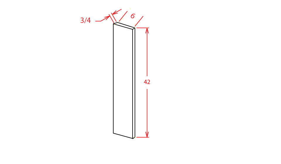 Cinder Shaker Wall Filler - 6"W X 42"H