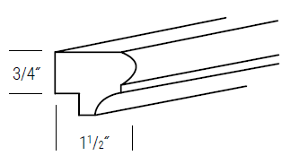 Gladwyne Raised Traditional Light Rail Moulding 96" L