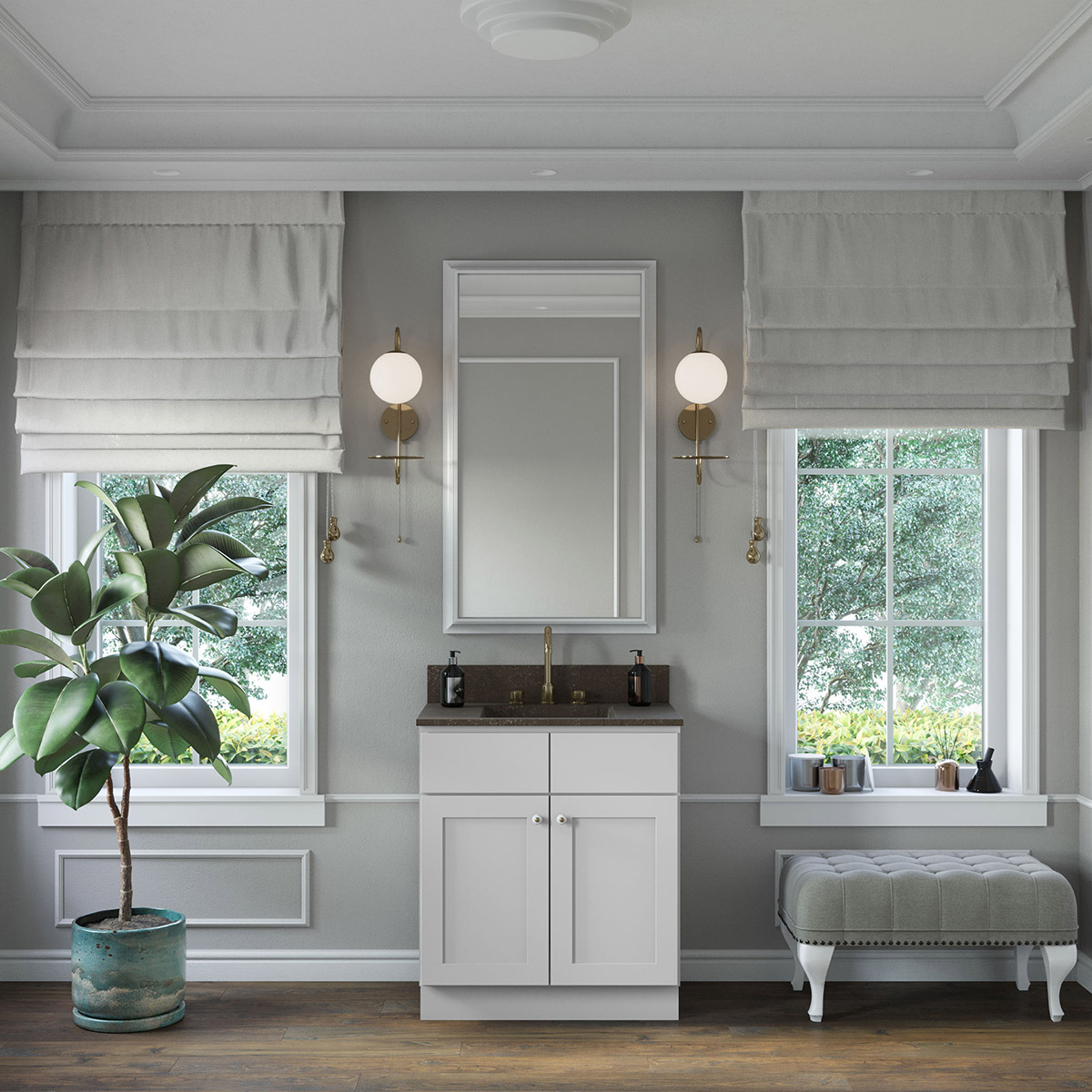 Easton White Slab 30" Vanity