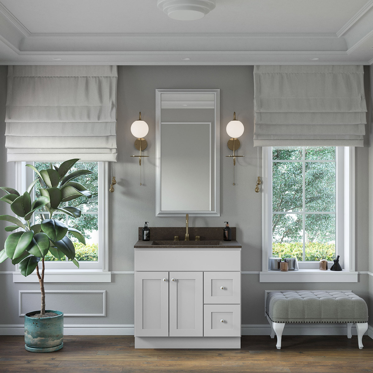 Easton White Slab 36" Vanity #2