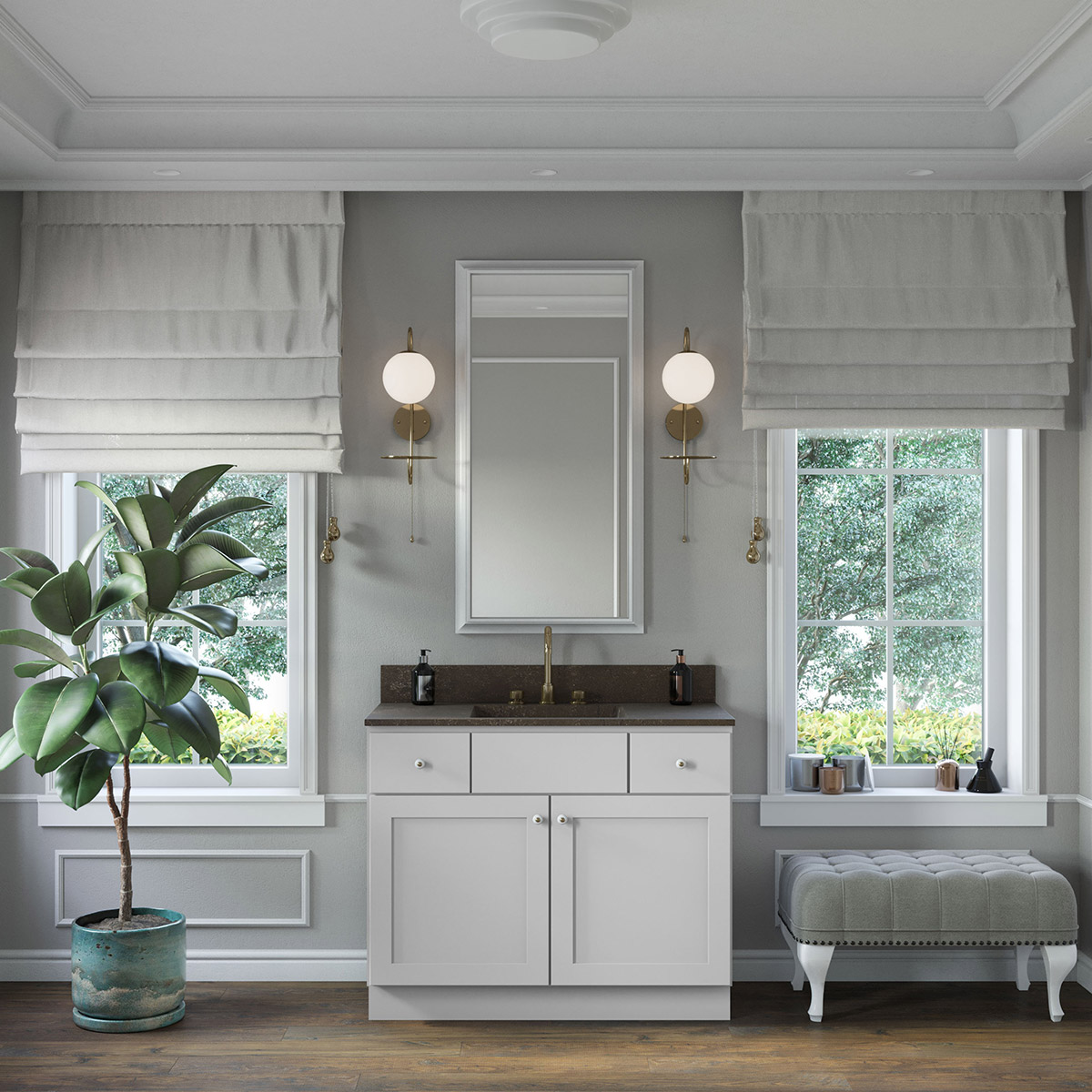 Easton White Slab 42" Vanity