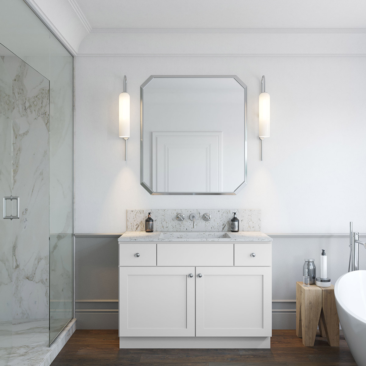 Easton White Slab 48" Vanity