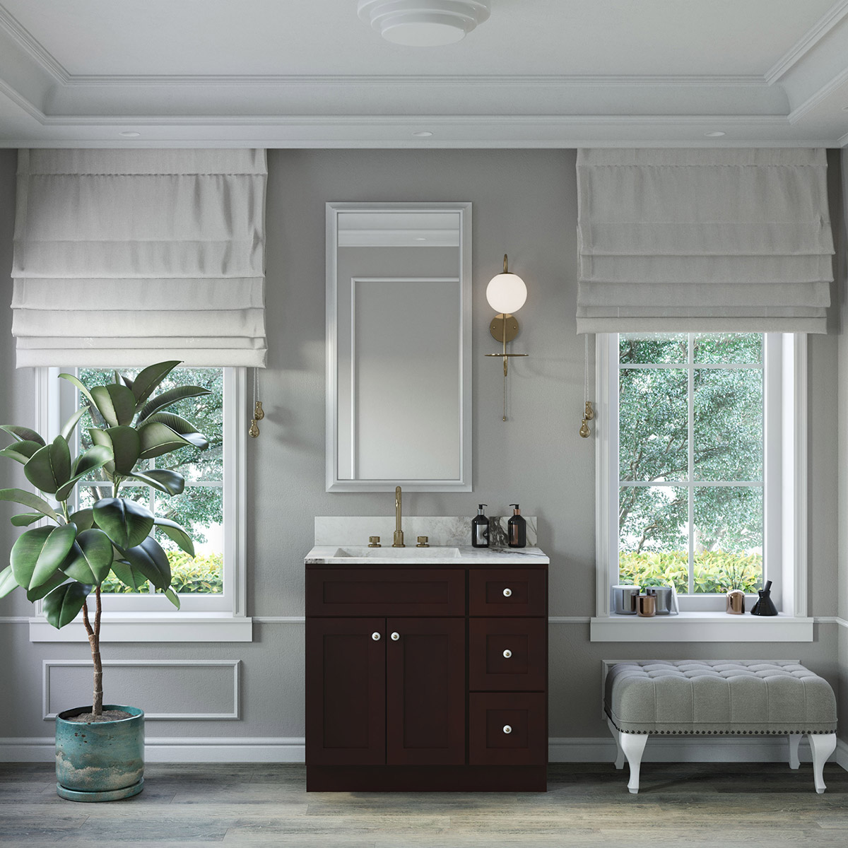 2-Piece Weston Espresso Shaker 36" Vanity Set #2