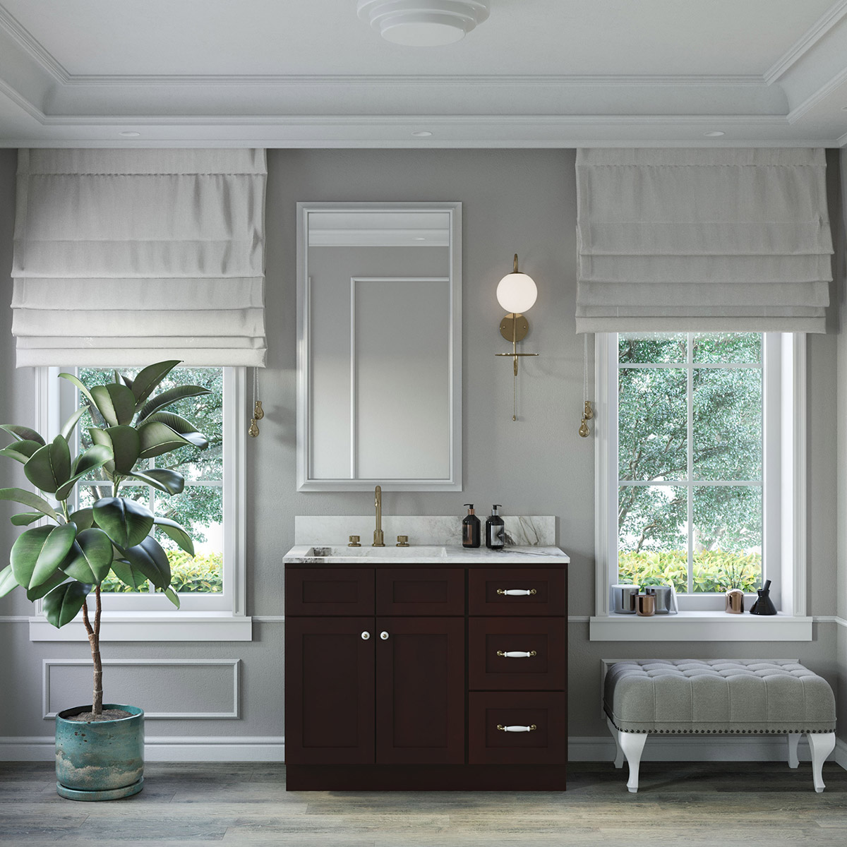 2-Piece Weston Espresso Shaker 42" Vanity Set #2