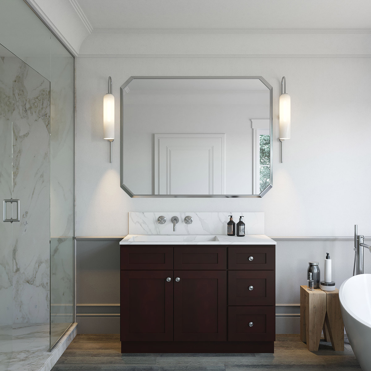 2-Piece Weston Espresso Shaker 48" Vanity Set #4