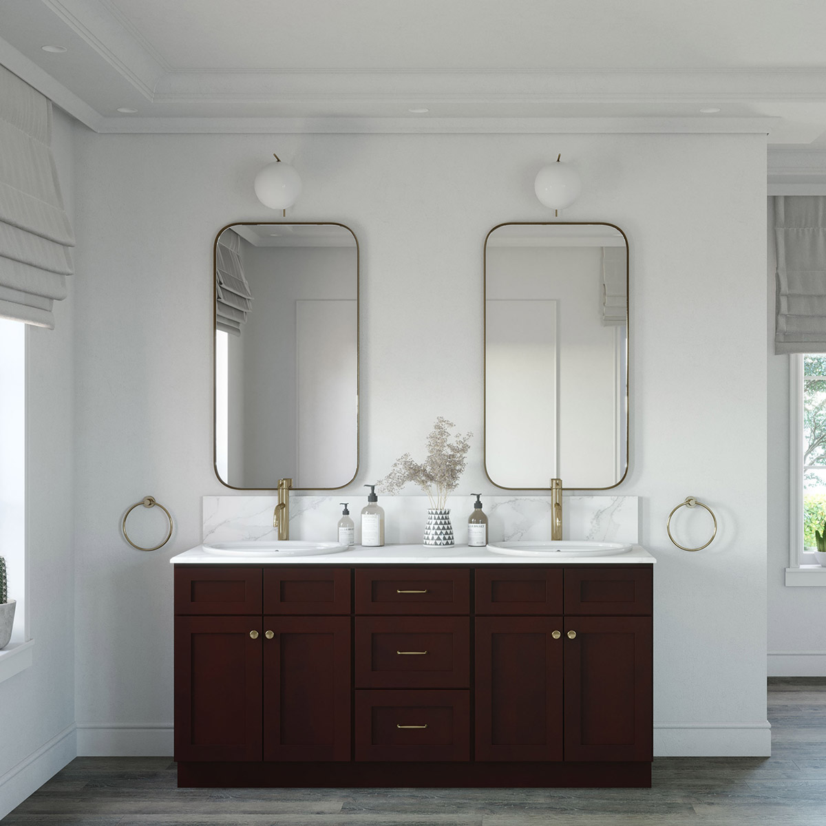 3-Piece Weston Espresso Shaker 72" Vanity Set #3