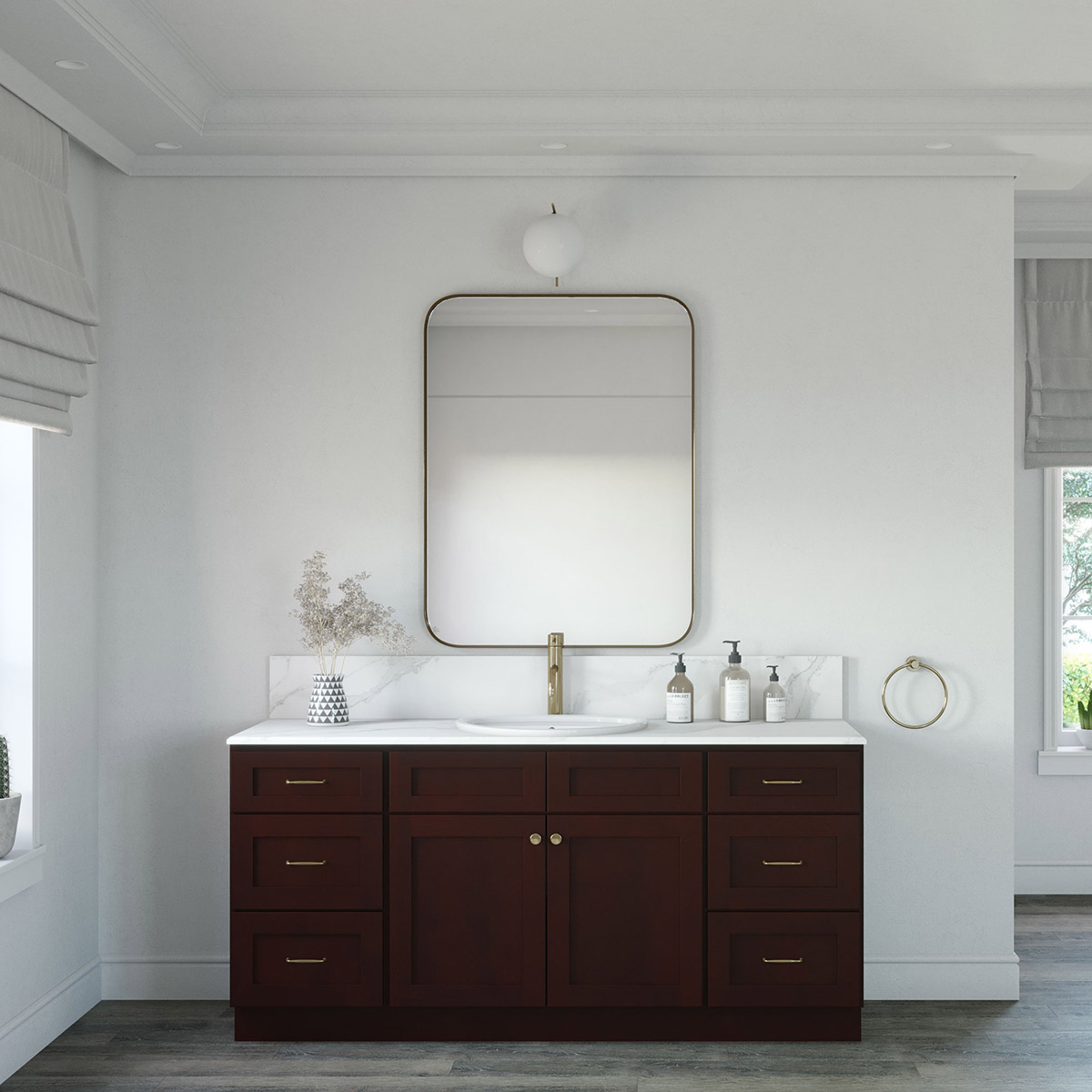 3-Piece Weston Espresso Shaker 72" Vanity Set #4