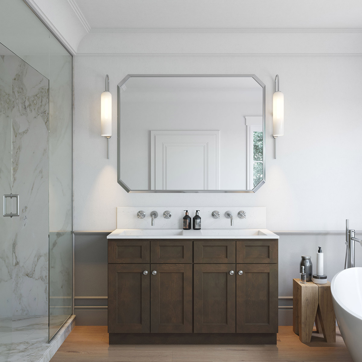 2-Piece Florence Slate Shaker 54" Vanity Set