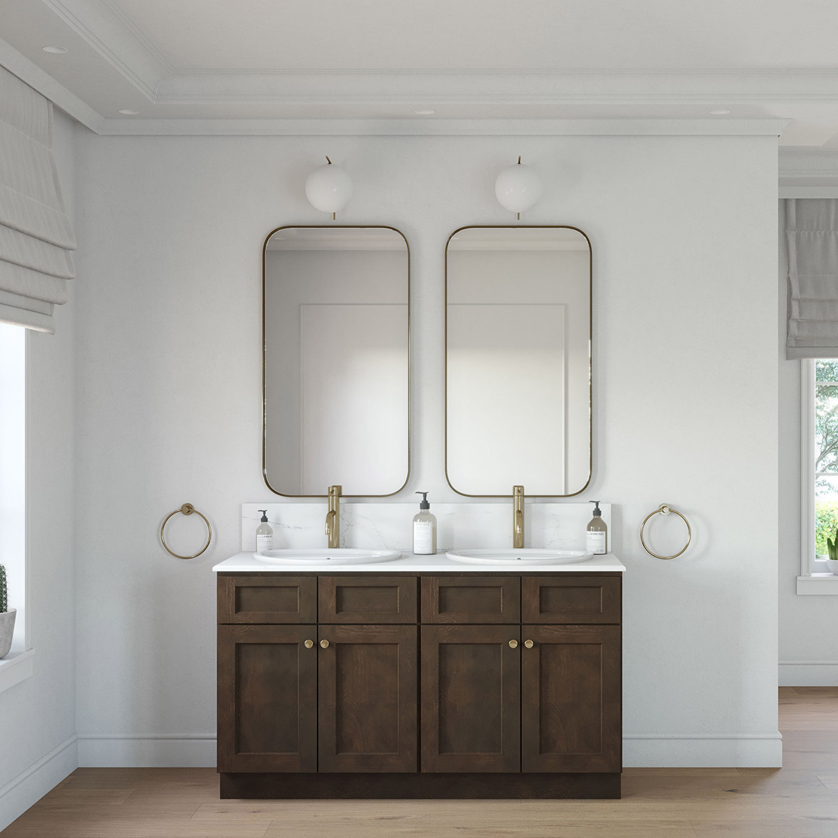 2-Piece Florence Slate Shaker 60" Vanity Set