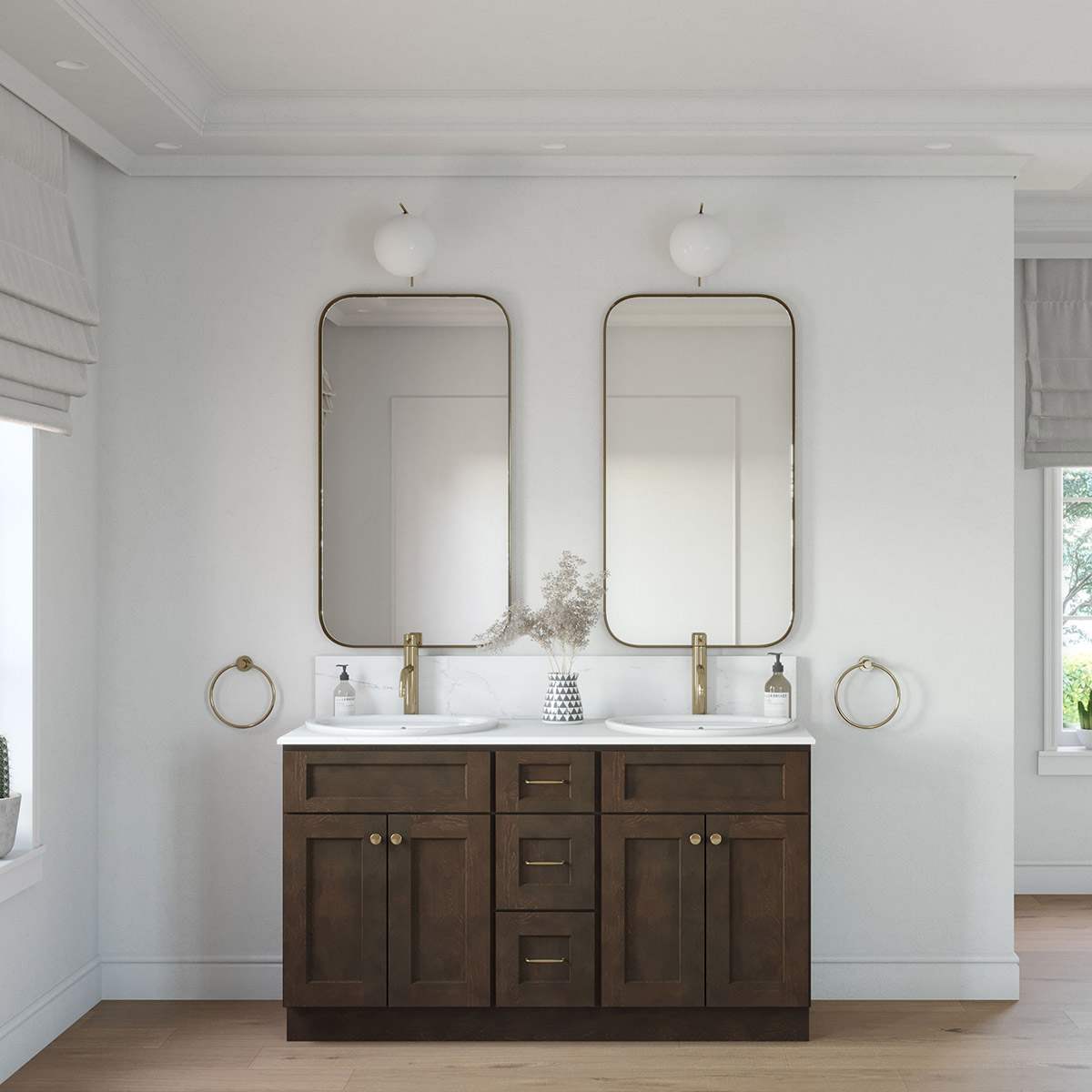 3-Piece Florence Slate Shaker 60" Vanity Set