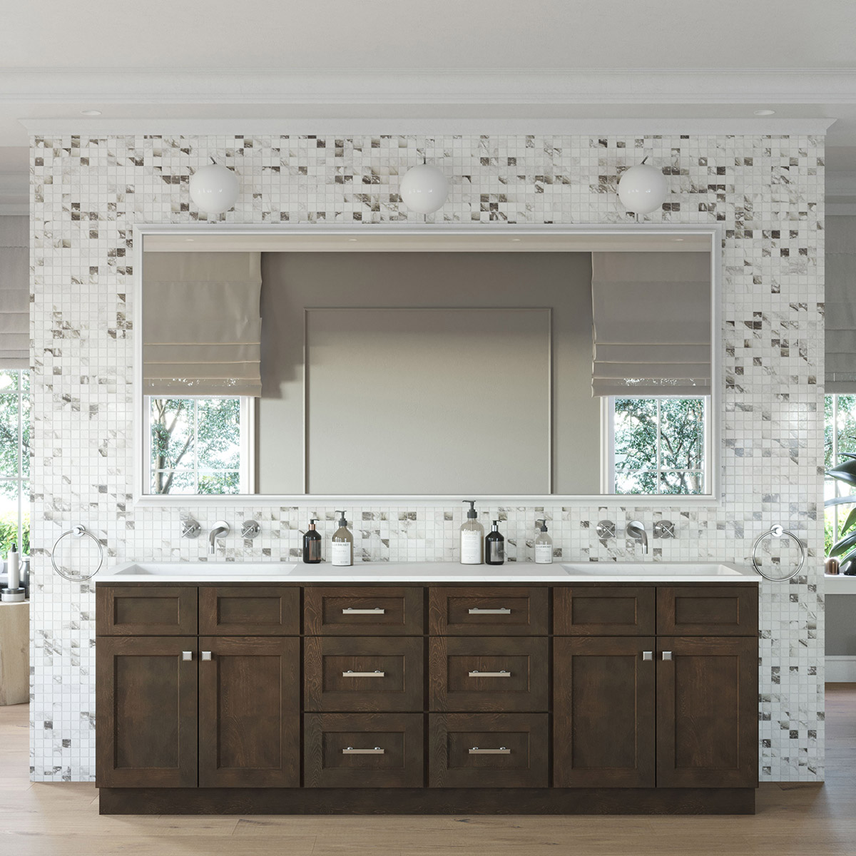 4-Piece Florence Slate Shaker 96" Vanity Set
