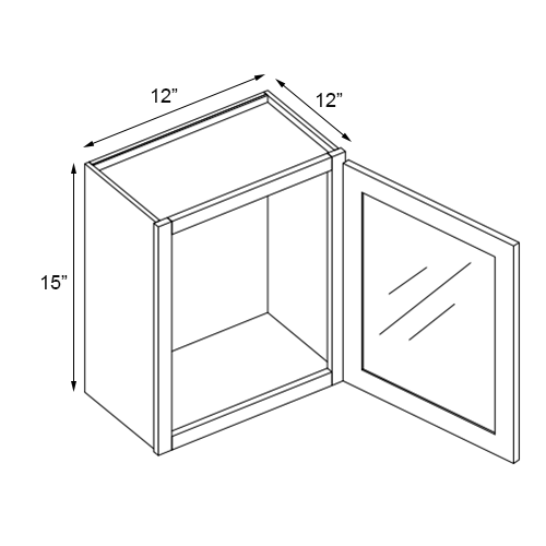 Grizzly Shaker 15" Wall Stacking Cabinets with Glass