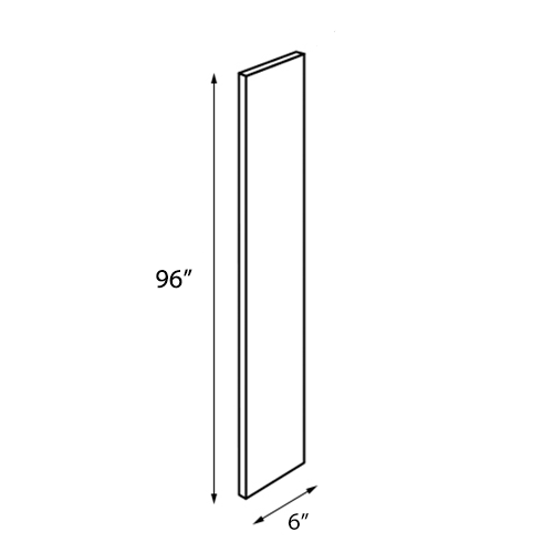 Dove White Wall Filler - 6"W x 96"H