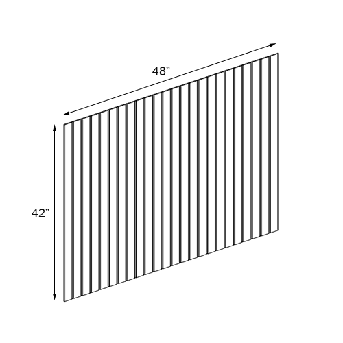 Primary White Shaker Bead Board - 48" W x 42" H x 0.25" D