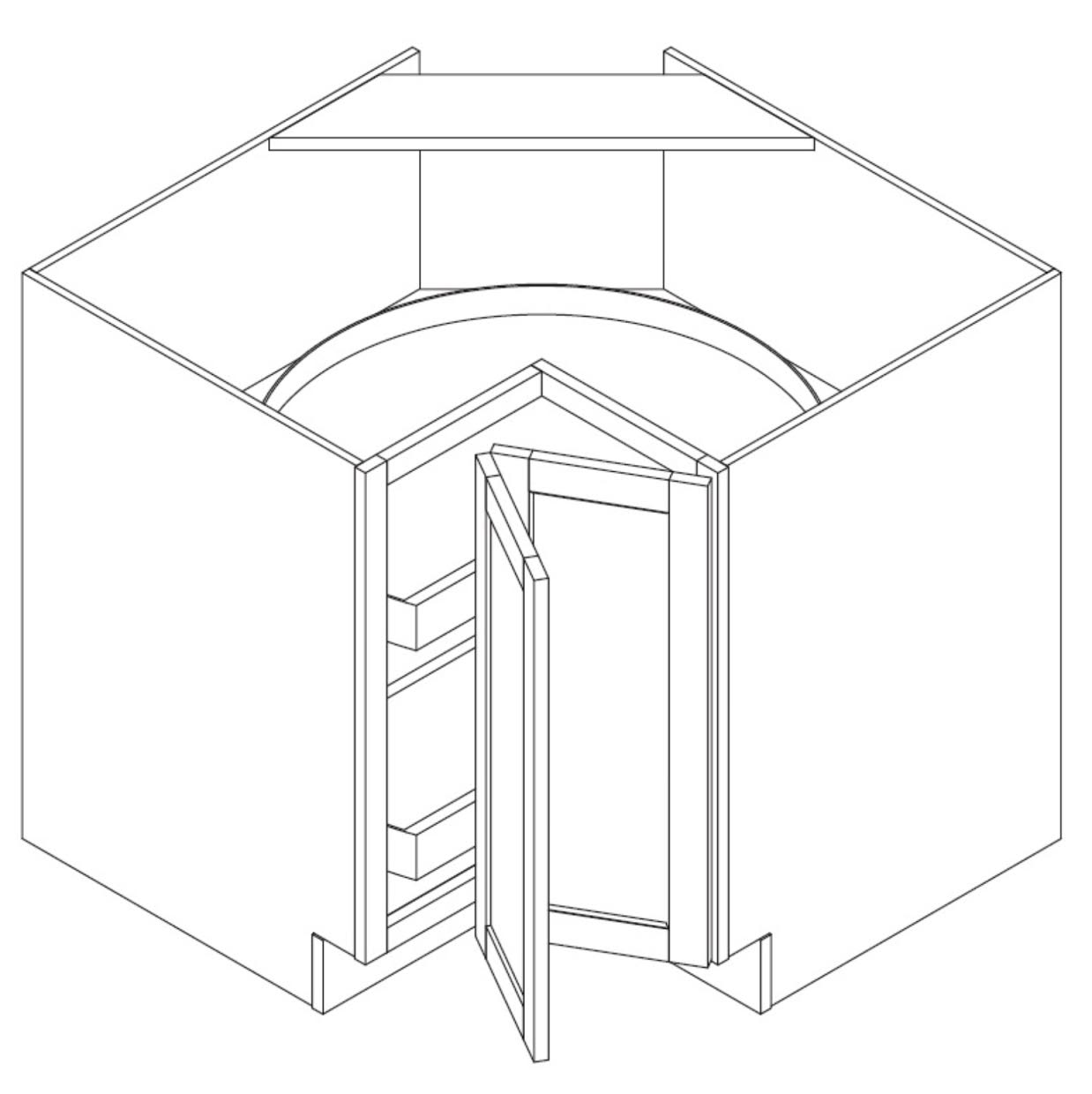 Grizzly Shaker Lazy Susan Cabinet - 33"W x 34-1/2"H