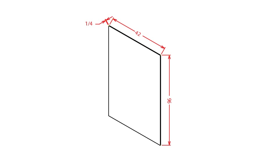 Timber Mist Finished Plywood Panel - 1/4"D X 96"W X 42"H