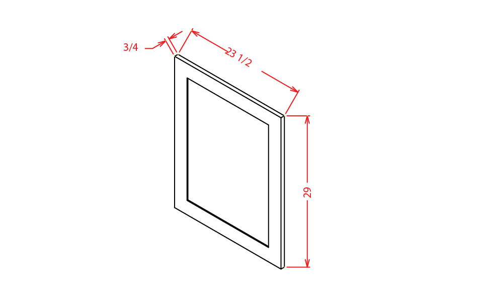 Natural Shaker Base Decorative Door Panel - 23-1/2"W X 29"H
