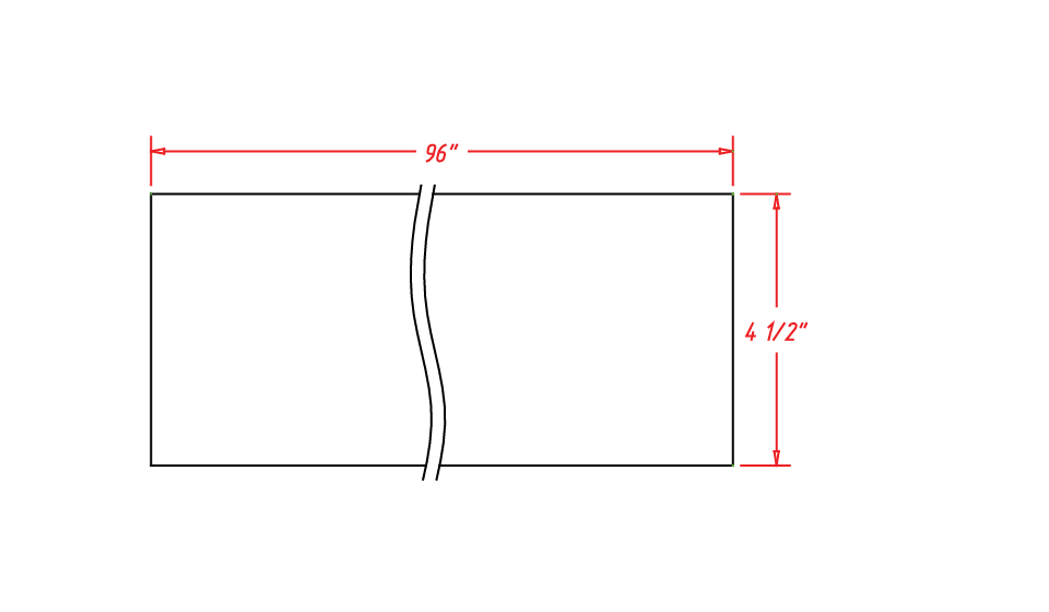 Natural Shaker Toe Kick 8' Plywood - 1/8"D X 4 96"W X 1/2"H