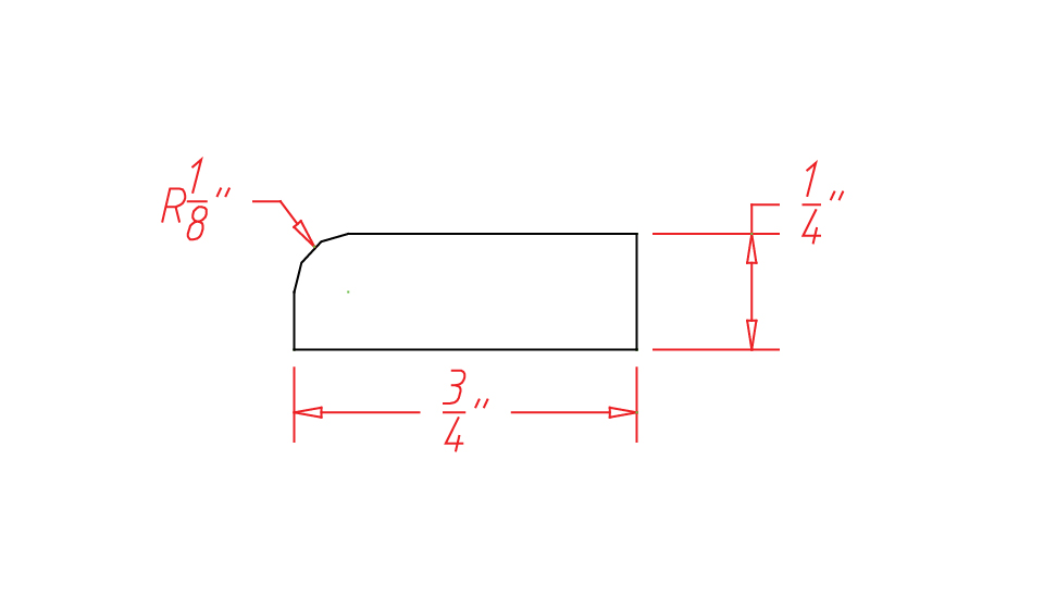 Natural Shaker Scribe Molding - 1/4"D X 96"L X 3/4"H
