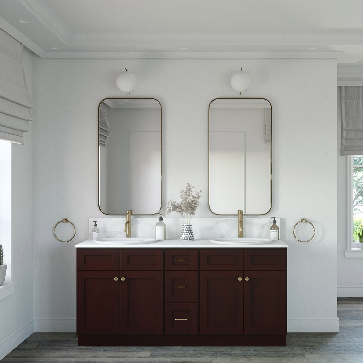 4-Piece Weston Espresso Shaker 72" Vanity Set