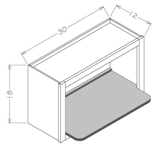 Weston White Shaker Microwave Wall Cabinet - 30"W x 18"H x 12"D