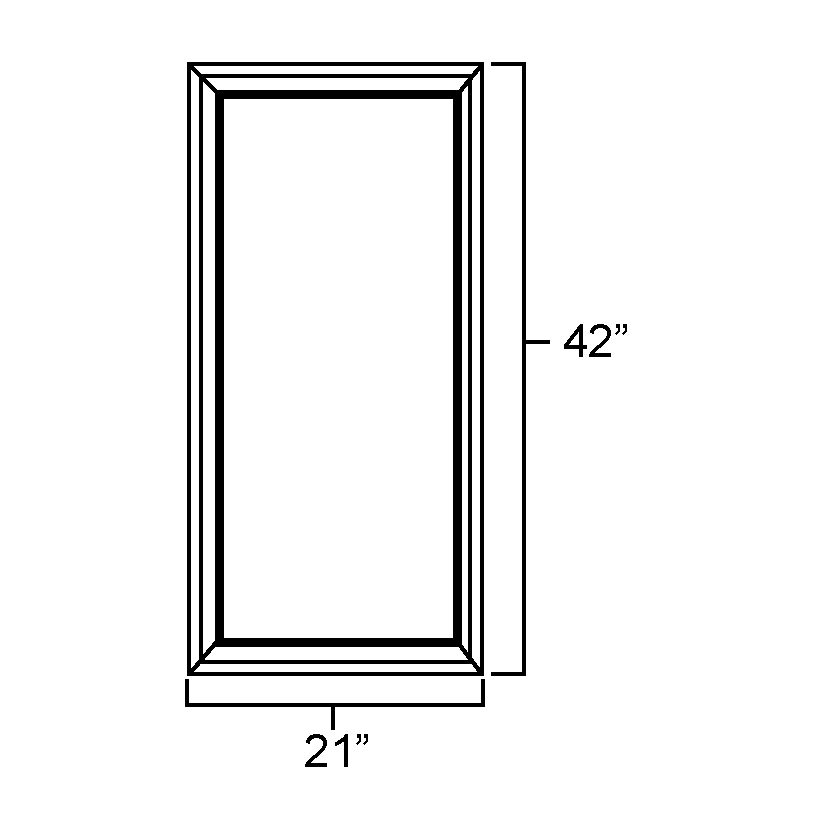 Carolina Hickory Plain Glass Door for W2142
