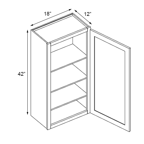 Florence Honey Shaker Single Door Wall Cabinet - 18" W x 42" H