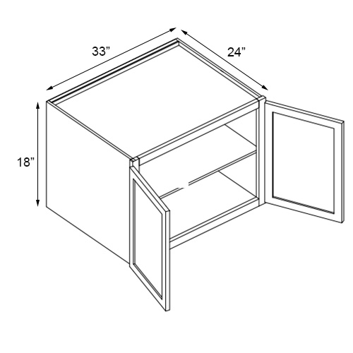 Florence Honey Shaker Deep Wall Cabinet - 33" W x 18" H x 24" D
