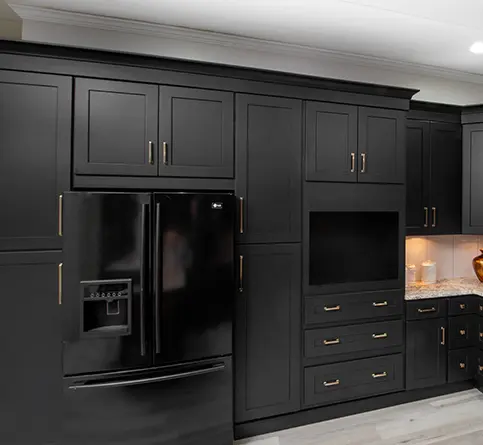 black shaker kitchen cabinets