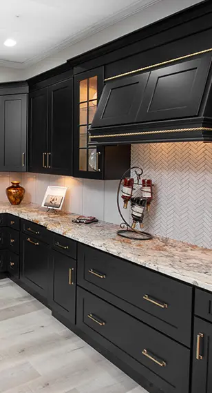 black kitchen cabinets