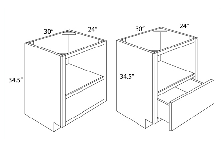 Onyx Black Shaker 30" Base Microwave Cabinet