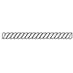 Onyx Black Shaker 96" x 1/4" Rope Insert Moulding