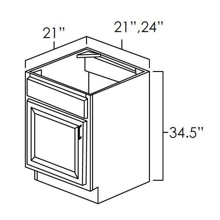 Sage Green Shaker 21" x 21" Vanity Sink Base Cabinets